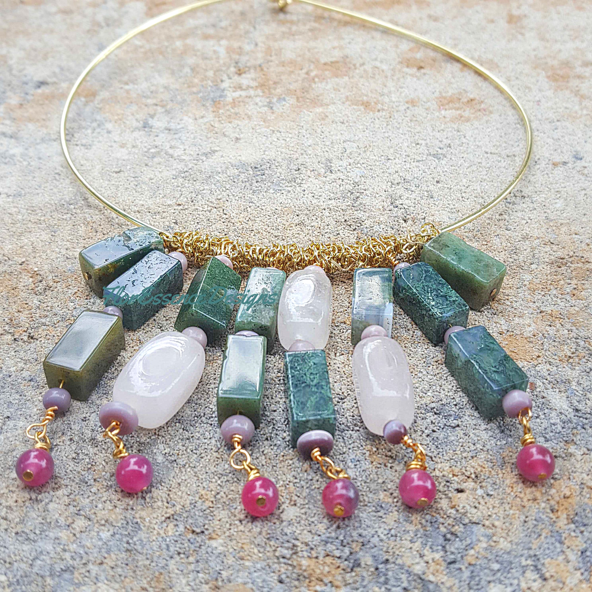 CRYSTAL KWAN YIN GREEN JADE necklace – Mazza Boutique